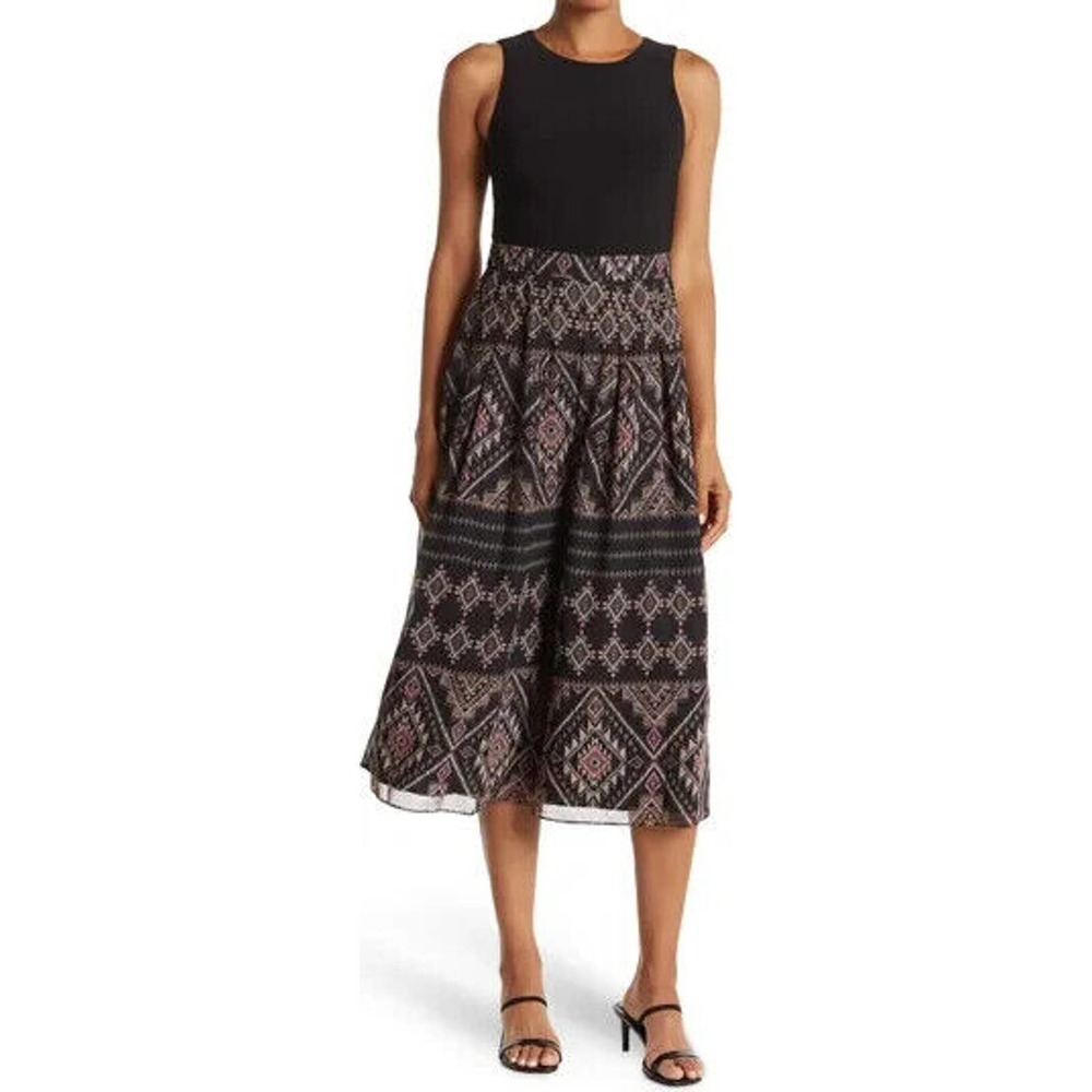 NEW Vince Camuto Printed Chiffon Ity Twofer Crop Jumpsuit SIZE 4/AUTHENTIC
